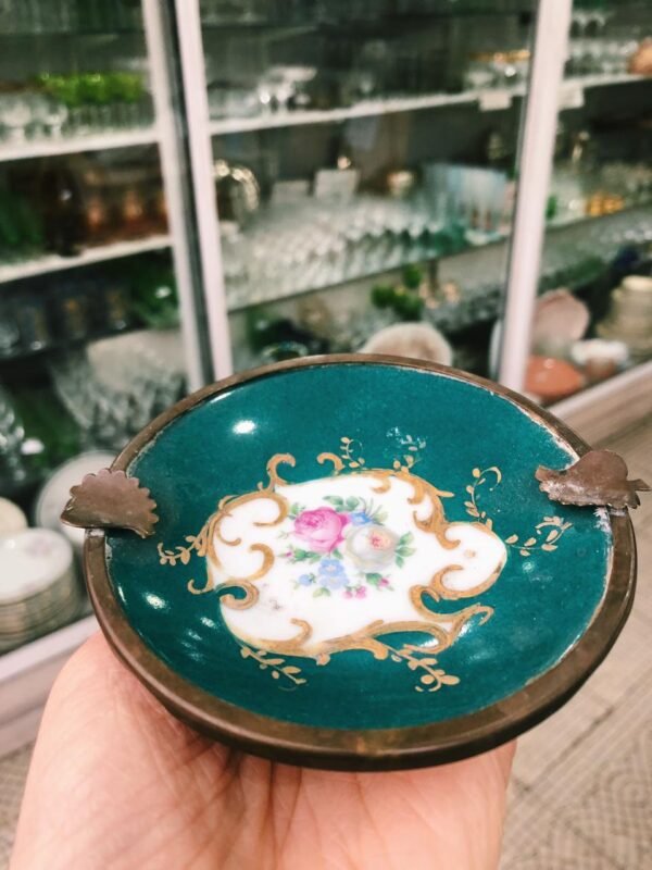 Cenicero De Porcelana Con Bronce Petit Paris