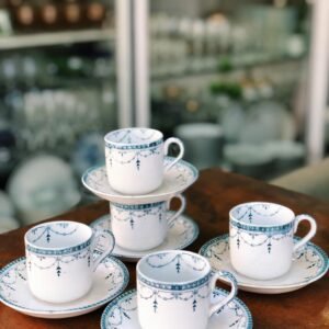 Dúo de café inglés (taza con plato) “Royal Staffordshire Pottery ” Burslem England