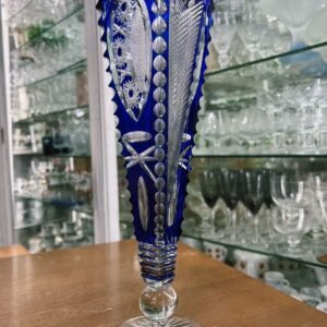 Florero de cristal súper tallado azul Europeo