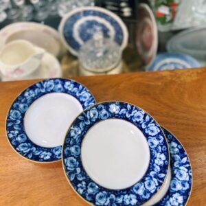 Set de 3 platos de postre de colección “Bleu Royal” Rosenthal Selb-Bavaria Donatello