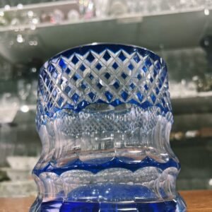Hielera de cristal súper tallado azul