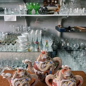 Servicio de té porcelana japonesa satsuma imperial – Tetera, lechera y azucarera