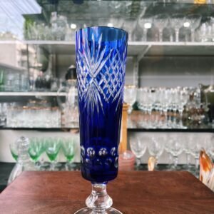 Florero cristal súper tallado azul