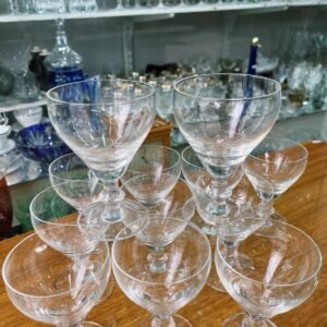 Juego de 12 copas de cristal de diseño estilo martini