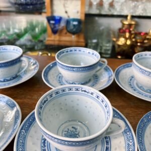 Juego de 6 dúos de té porcelana oriental