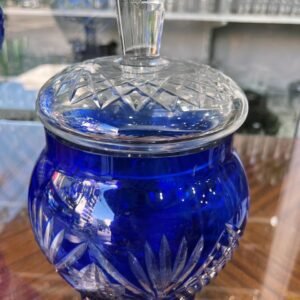 Caramelera de cristal súper tallado azul