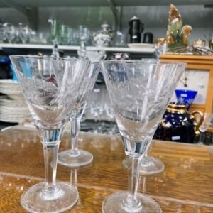 Set de 4 copas de cristal tallado