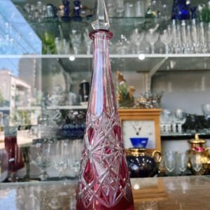 Exquisito botellón de cristal súper tallado rosa Baccarat modelo Lagny