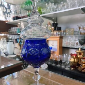 Caramelera de cristal súper tallado azul