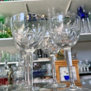 Set de 4 copas de cristal tallado para agua o vino