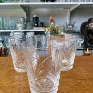 Set de 3 vasos de cristal súper tallado
