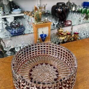 Gran centro de mesa de cristal súper tallado europeo rubí