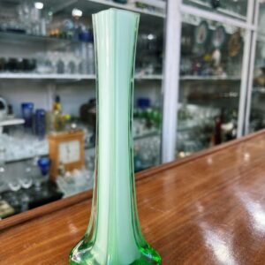Florero verde de cristal de murano