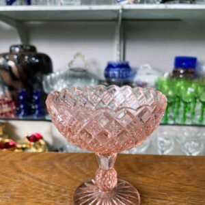 Copa de vidrio prensado rosa