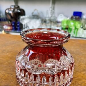 Florero de cristal super tallado rubí