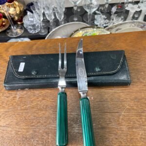 Set de asado, tenedor y cuchillo con estuche