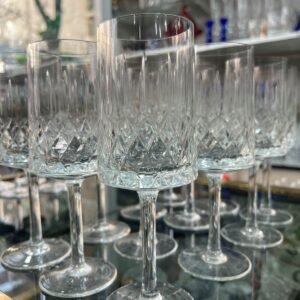 Juego de 12 copas de cristal súper tallado para vino