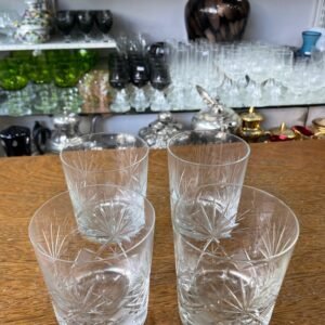 Set de 4 vasos de cristal súper tallados