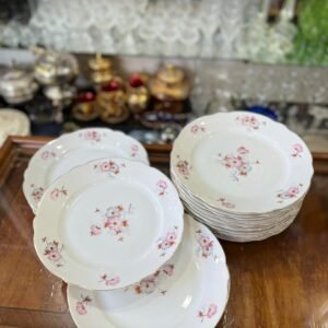 Juego de 8 platos playos de porcelana Verbano