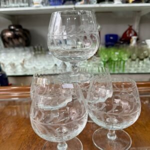 Set de 5 copas de cristal para cognac