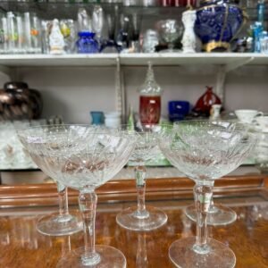 Set de 5 copas para brindis cristal súper tallado