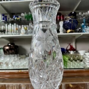 Gran florero de cristal súper tallado estilo BACCARAT