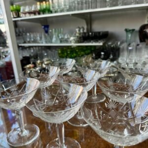 Juego de 9 copas para brindis o postre de cristal súper tallado