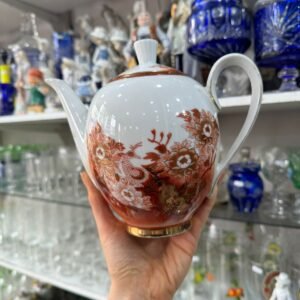 Cafetera porcelana tsuji pintada a mano con oro