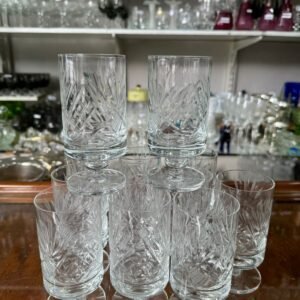 Juego de 12 copas de cristal súper tallado para vino