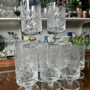 Juego de 12 copas de cristal súper tallado para agua o vino