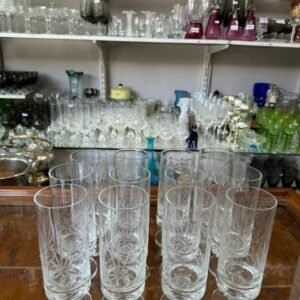 Juego de 12 copas de cristal súper tallado para champagne