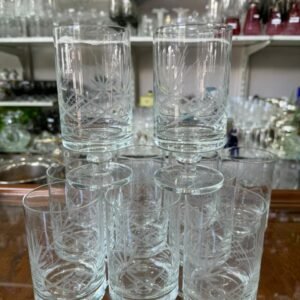 Juego de 12 copas de cristal súper tallado para agua o vino