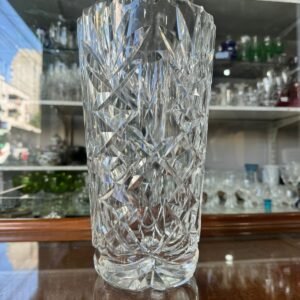 Gran florero de cristal súper tallado