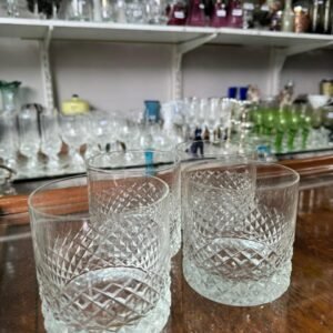 Set de 4 vasos de cristal súper tallado para whisky