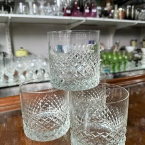 Set de 4 vasos de cristal súper tallado para whisky