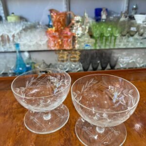 Set de 2 pomeleras o copas de postre cristal súper tallado