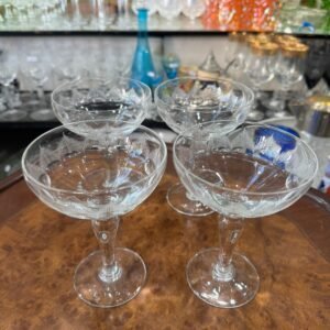 Set de 4 copas de brindis cristal súper tallado