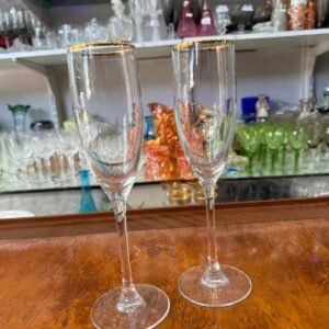 Set de 2 copas para champagne cristal guarda en oro