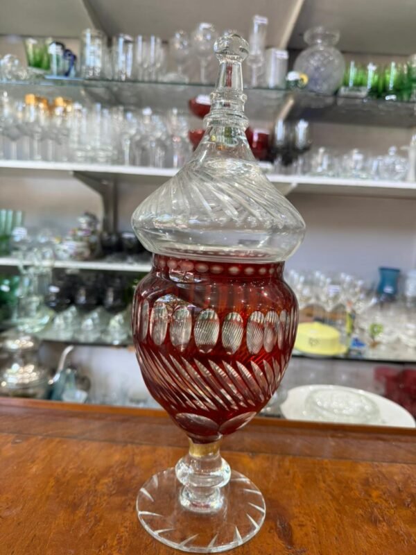 Gran caramelera de cristal súper tallado rubí - Image 5