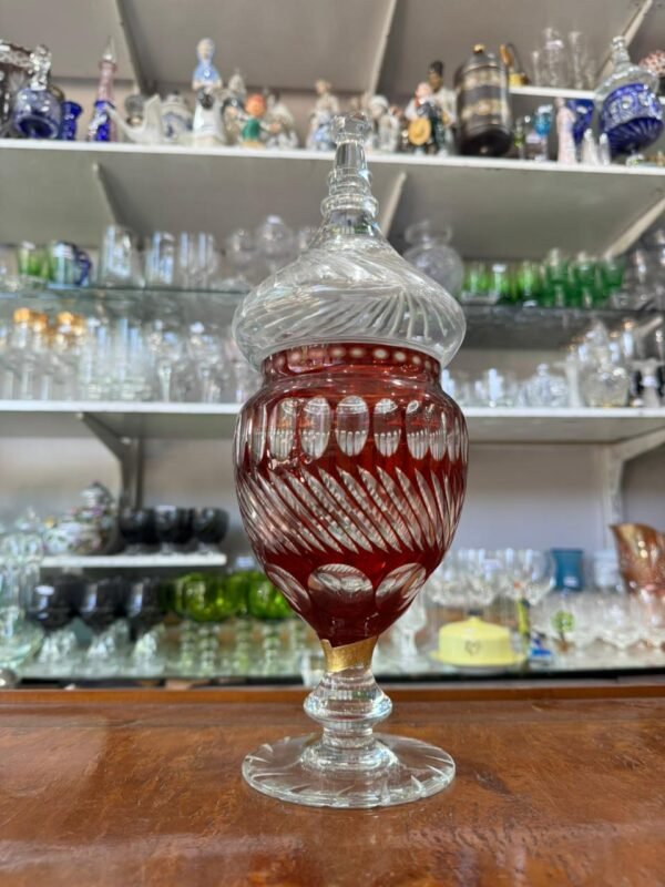 Gran caramelera de cristal súper tallado rubí