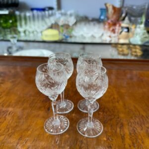 Set de 4 copas de cristal súper tallado para licor