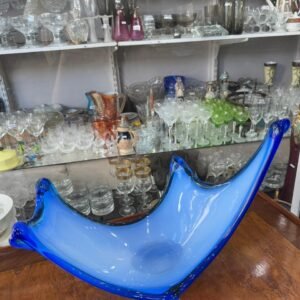 Centro de mesa de cristal de murano azul