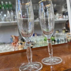 Set de 2 copas de cristal con oro para champagne