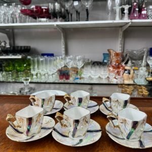 Juego de dúos de café porcelana alemana tornasol