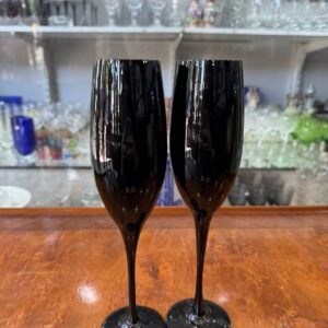 Set de 2 copas negras para champagne tipo murano