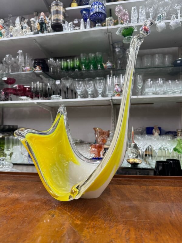 Centro de mesa de cristal de murano amarillo y blanco - Image 5