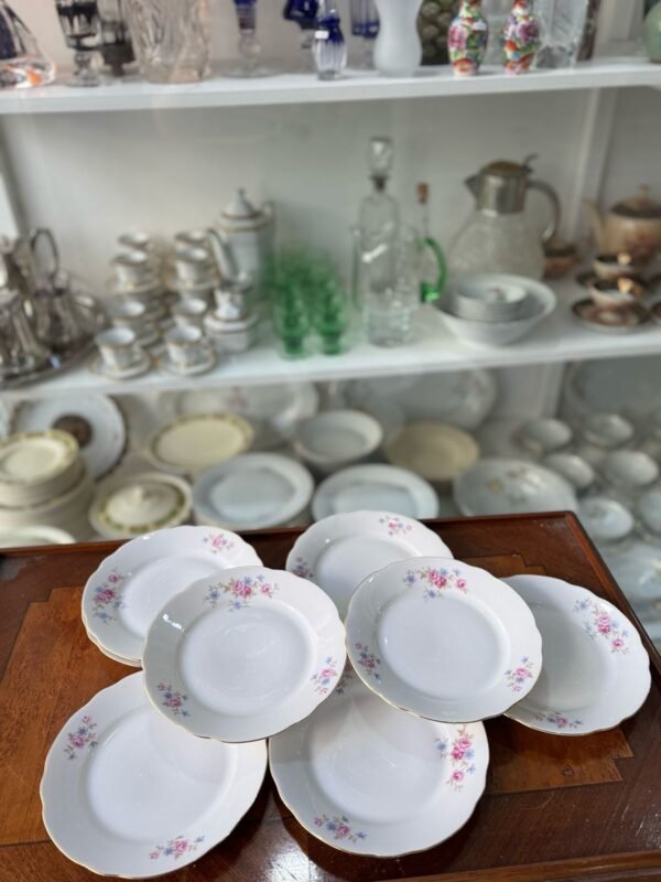Juego de 6 platos de postre porcelana verbano