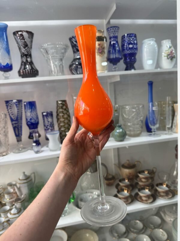 Florero cristal de cristal de murano naranja