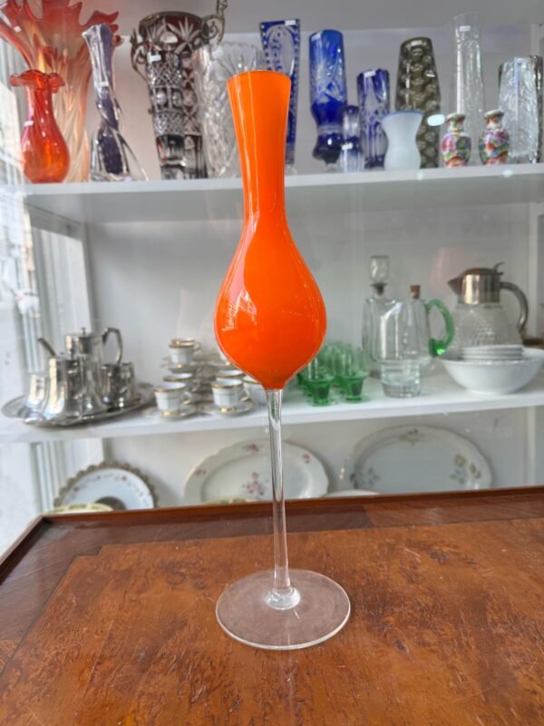 Florero cristal de cristal de murano naranja - Image 2