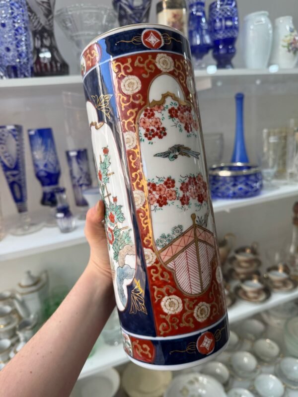 Florero de porcelana japonesa pintado a mano con oro Gold Imari - Image 2
